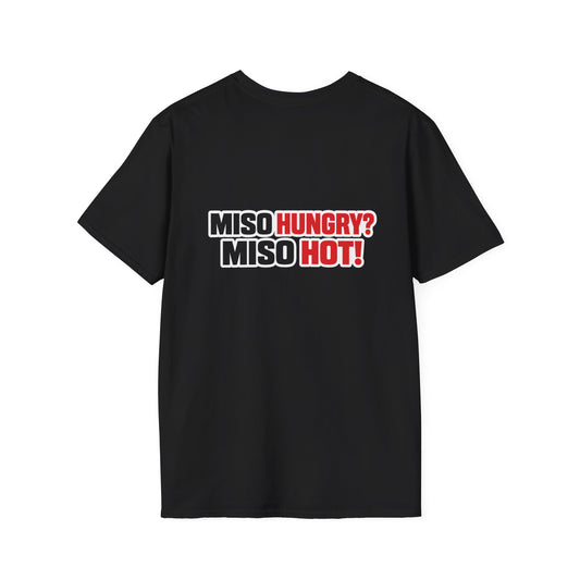 Hungry? Classic Miso Hot T-Shirt — Minimal Red Text Graphic Tee